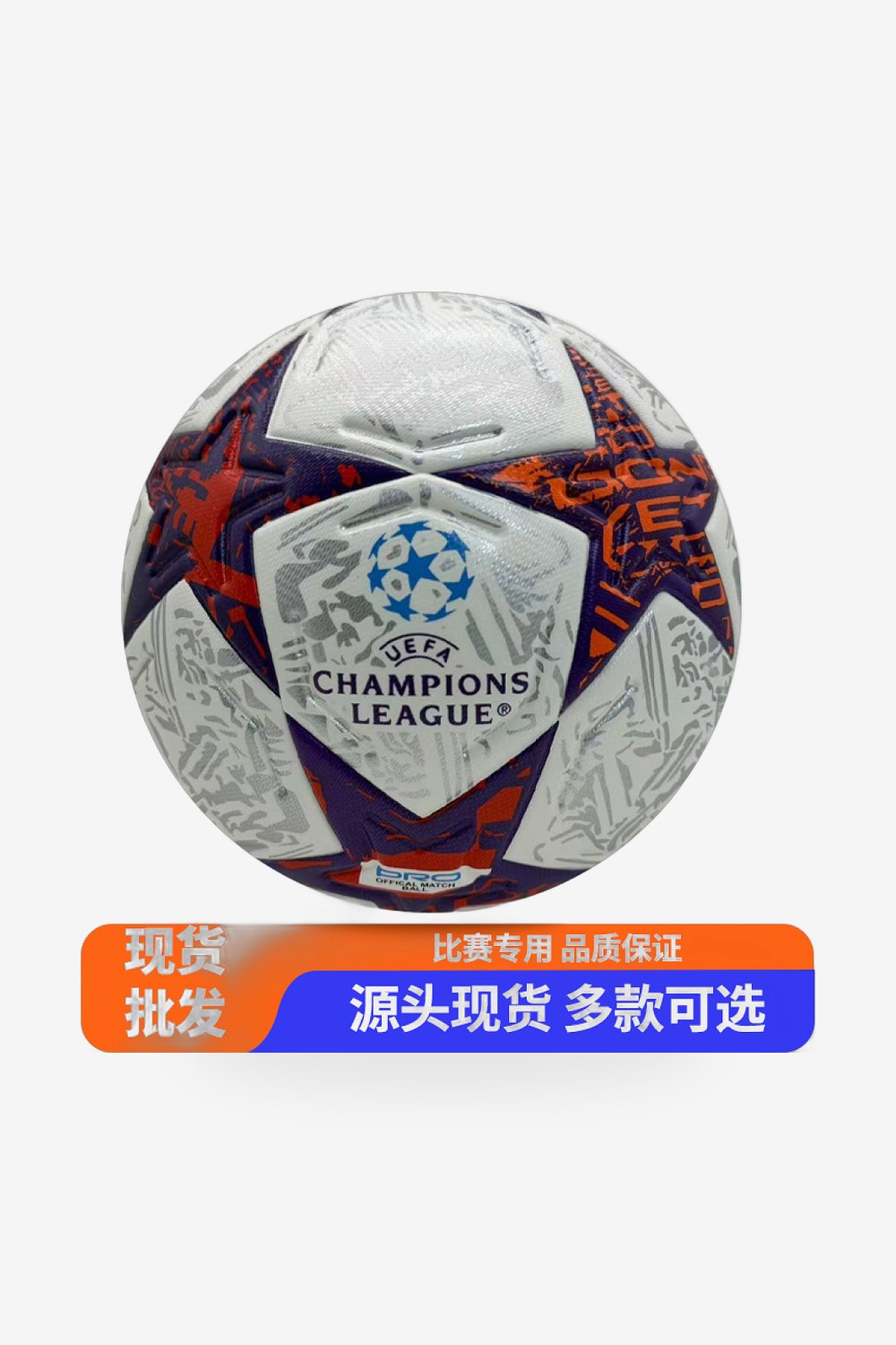 Balón Champions League Pro Blanco, Morado y Rojo