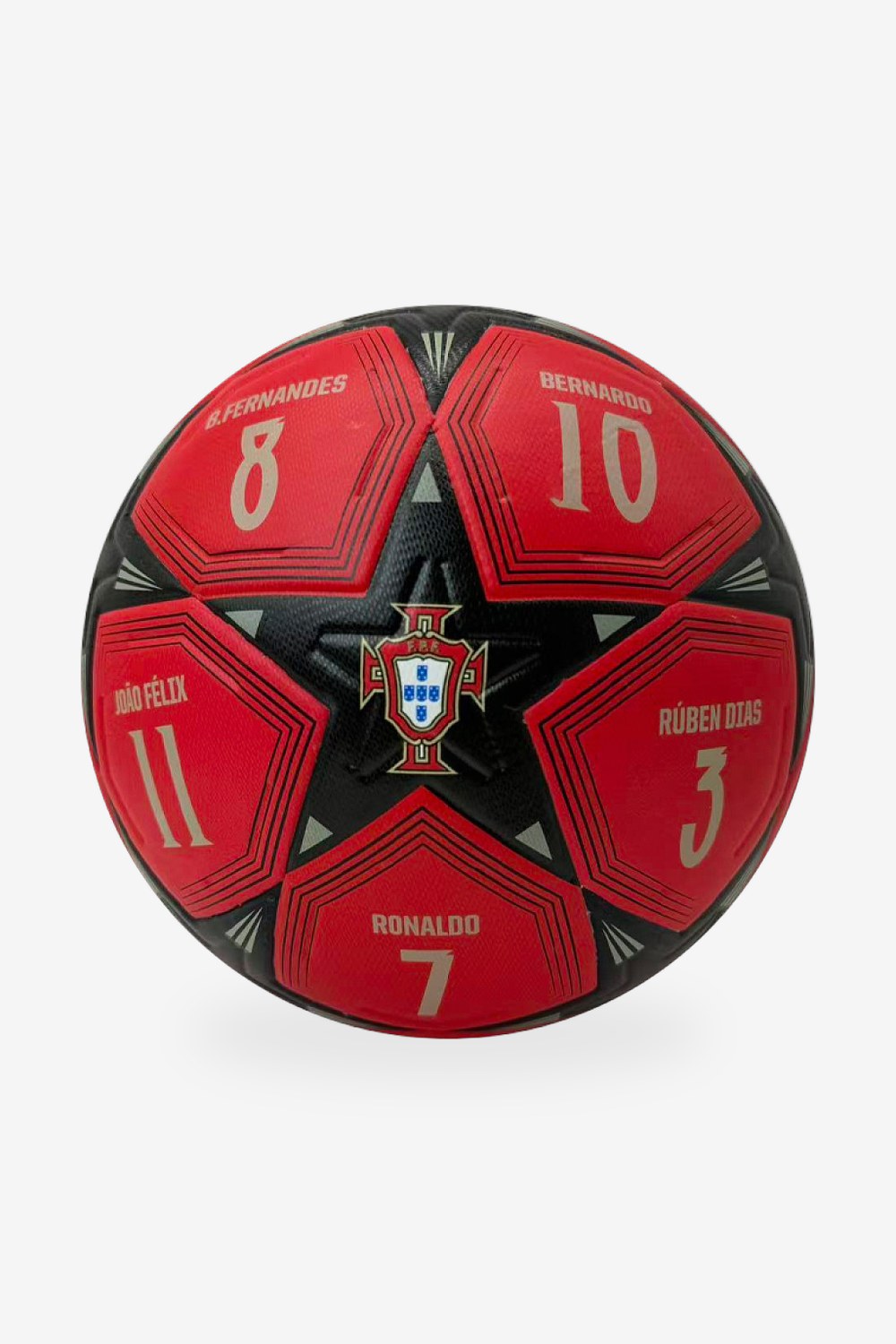 Balón de Portugal con Jugadores Rojo y Negro