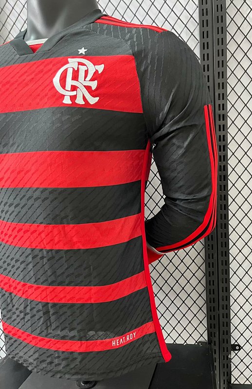 Flamengo Local Versión Jugador 2024/25 (Roja, Manga Larga) 8