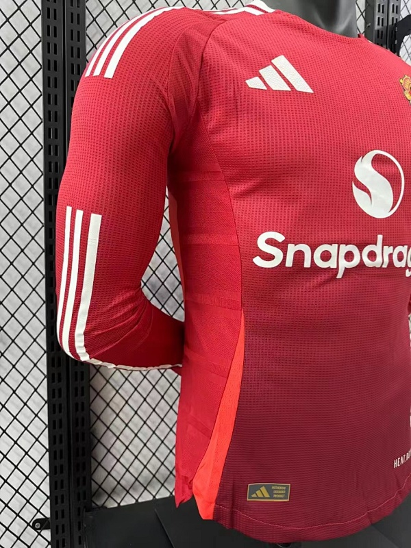 Manchester United Local Versión Jugador 2024/25 (Roja, Manga Larga) 6