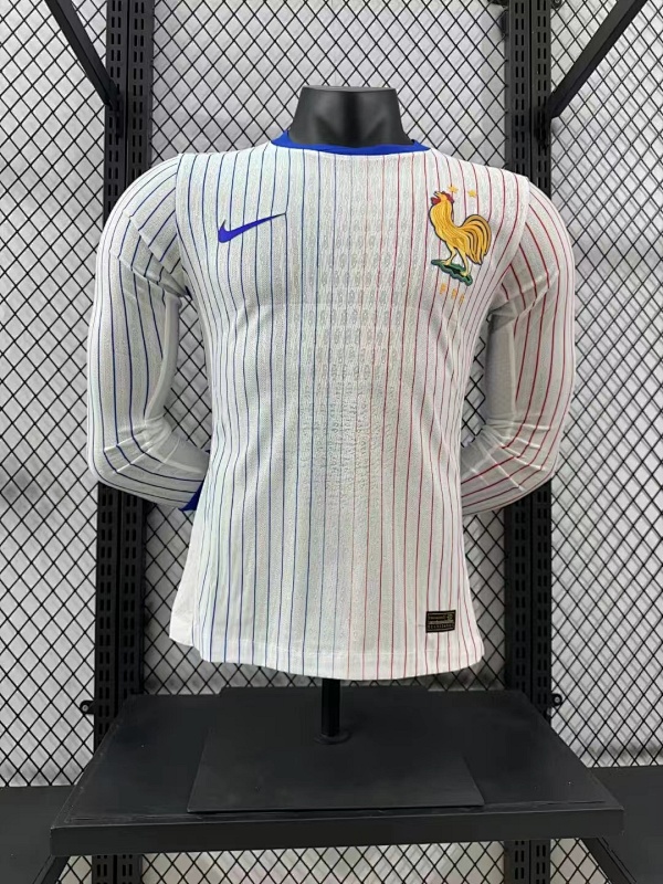Francia Visitante Versión Jugador 2024 (Blanca, Manga Larga)