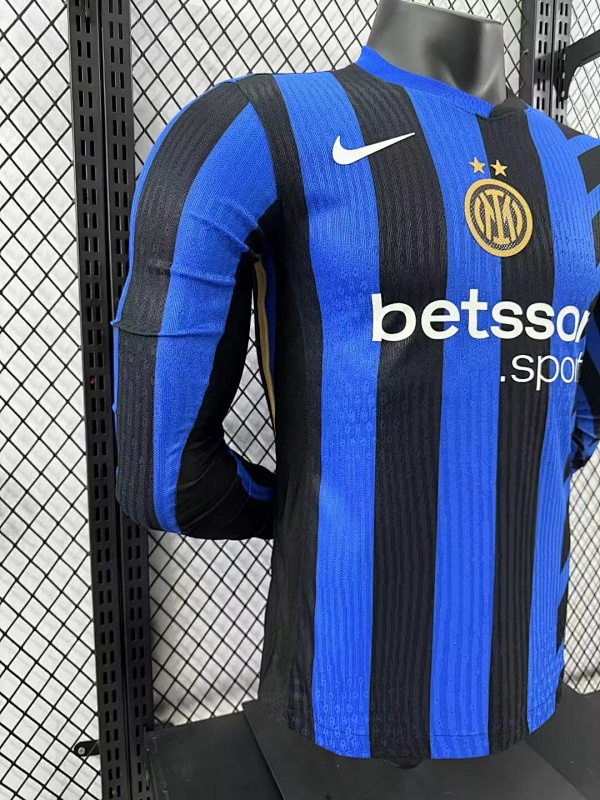 Inter Milan Local Versión Jugador 2024/25 (Azul y Negro, Manga Larga) 6