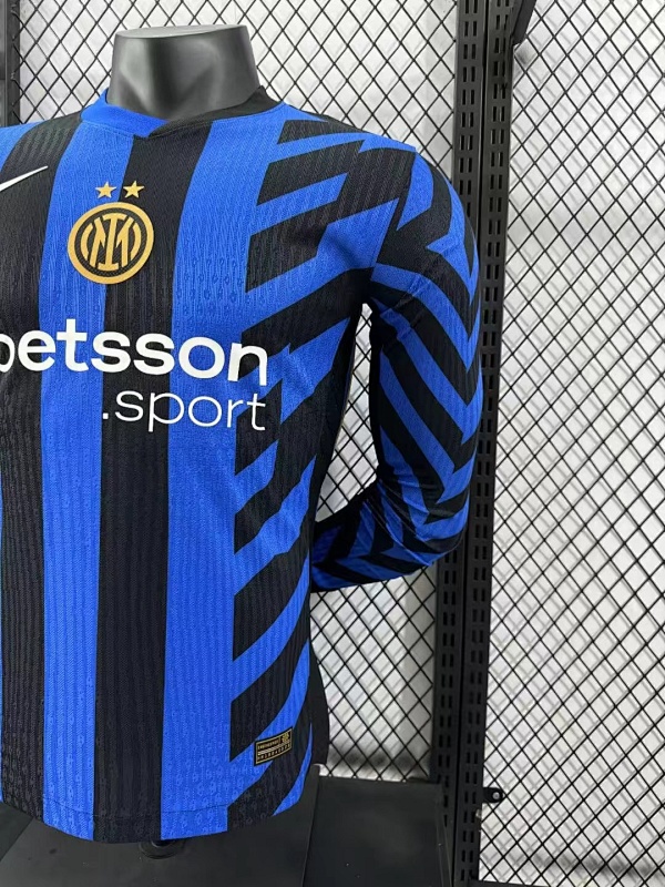 Inter Milan Local Versión Jugador 2024/25 (Azul y Negro, Manga Larga) 7