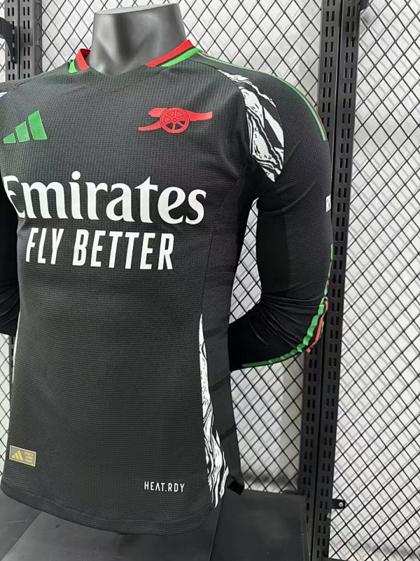 Arsenal Visitante Versión Jugador 2024/25 (Negra, Manga Larga) 7