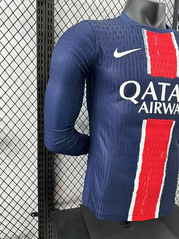 Paris Saint-Germain Local Versión Jugador 2024/25 (Azul Marino, Manga Larga) 6