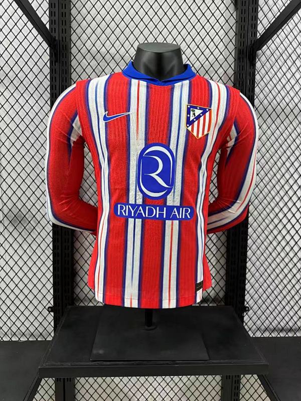 Atletico Madrid Local Versión Jugador 2024/25 (Roja, Manga Larga)