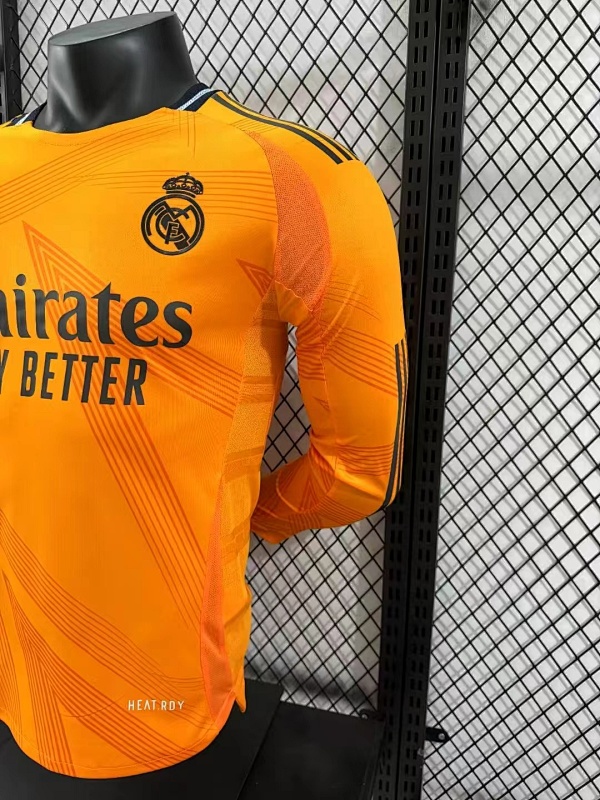 Real Madrid Visitante Versión Jugador 2024/25 (Naranja, Manga Larga) 7