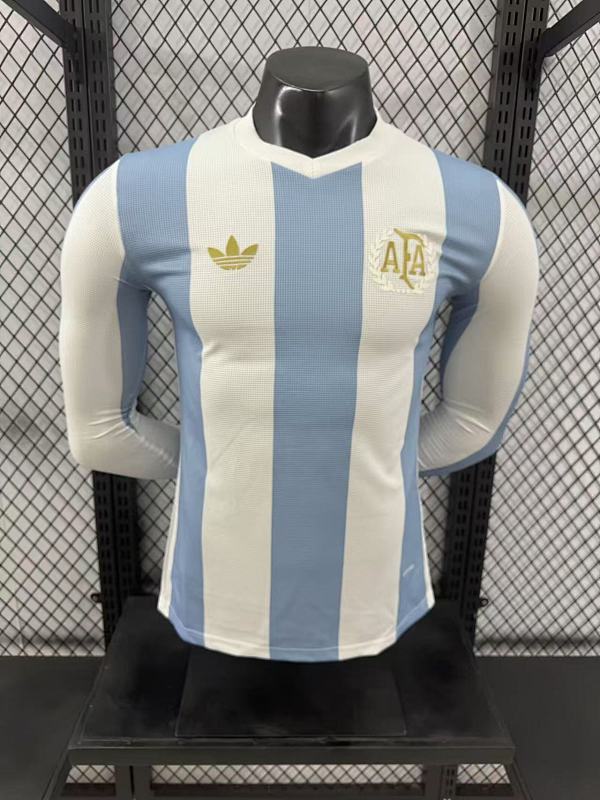 Argentina Local Versión Jugador (Blanca, Manga Larga)