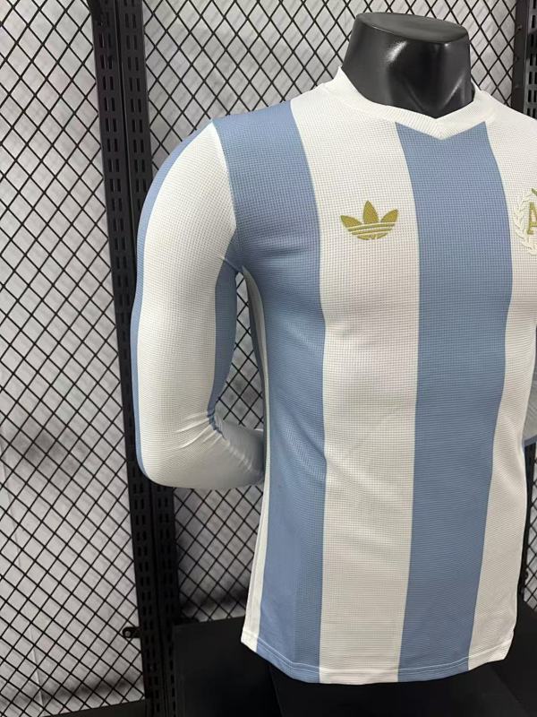 Argentina Local Versión Jugador (Blanca, Manga Larga) 6