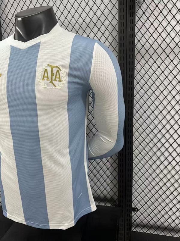 Argentina Local Versión Jugador (Blanca, Manga Larga) 7