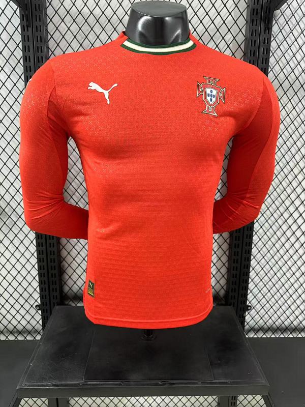Portugal Local Versión Jugador 2025/26 (Roja, Manga Larga)