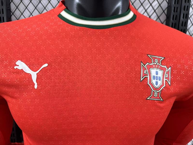 Portugal Local Versión Jugador 2025/26 (Roja, Manga Larga) 3