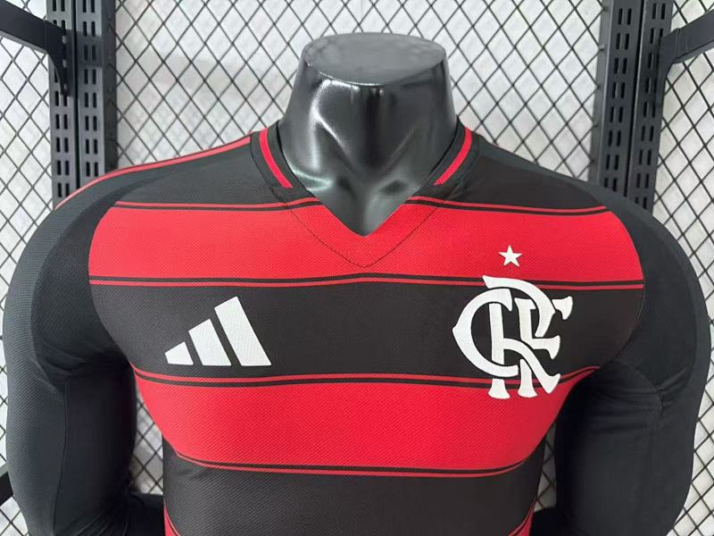 Flamengo Local Versión Jugador 2025/26 (Roja, Manga Larga) 3