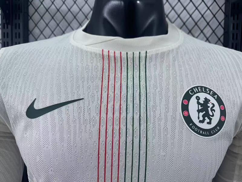 Chelsea Visitante Versión Jugador 2025/26 (Blanca, Manga Larga) 3