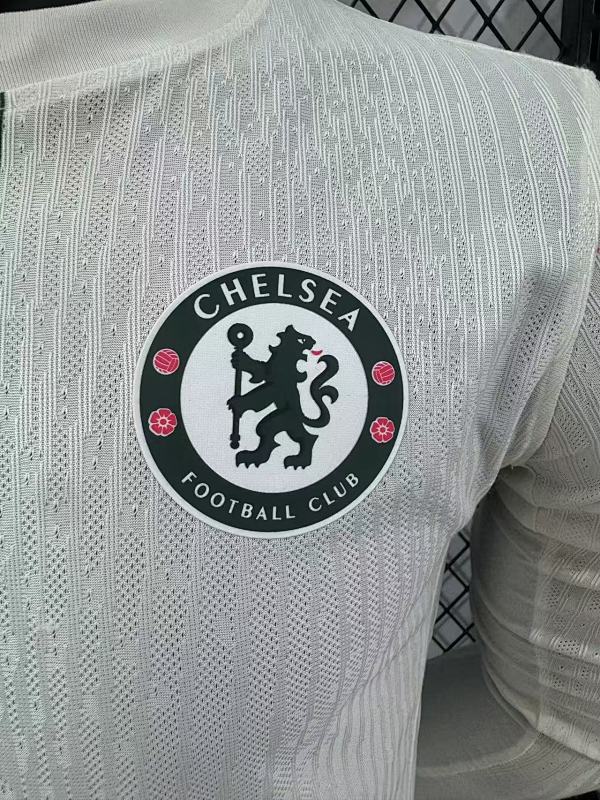 Chelsea Visitante Versión Jugador 2025/26 (Blanca, Manga Larga) 5