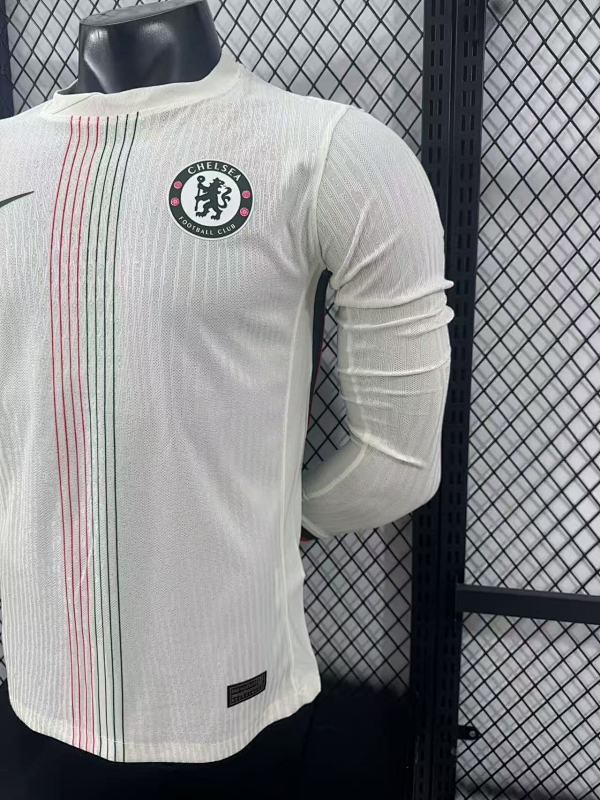 Chelsea Visitante Versión Jugador 2025/26 (Blanca, Manga Larga) 7