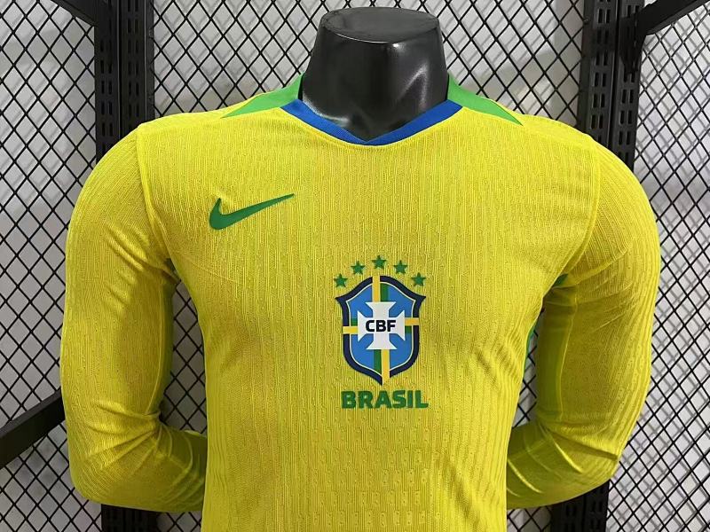 Brasil Local Versión Jugador 2025/26 (Amarilla, Manga Larga) 3