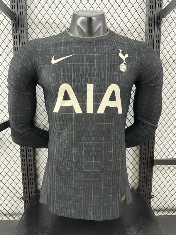 Tottenham Hotspur Visitante Versión Jugador 2025/26 (Negra, Manga Larga)
