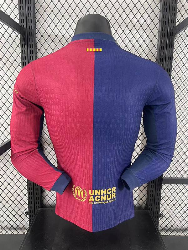 FC Barcelona Local Versión Jugador 2024/25 (Granate y Azul, Manga Larga) 2
