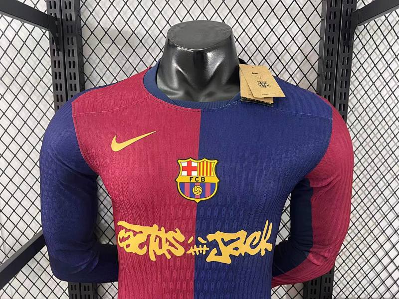 FC Barcelona Local Versión Jugador 2024/25 (Granate y Azul, Manga Larga) 3