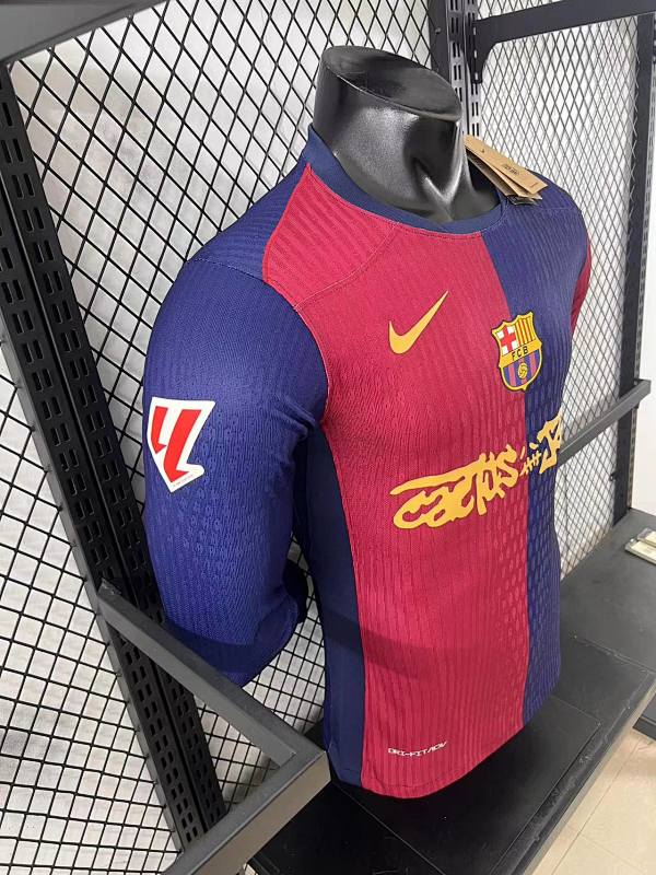 FC Barcelona Local Versión Jugador 2024/25 (Granate y Azul, Manga Larga) 6