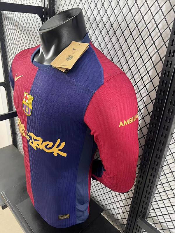 FC Barcelona Local Versión Jugador 2024/25 (Granate y Azul, Manga Larga) 7