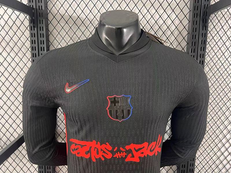 FC Barcelona Visitante Versión Jugador 2024/25 (Negra, Manga Larga) 3