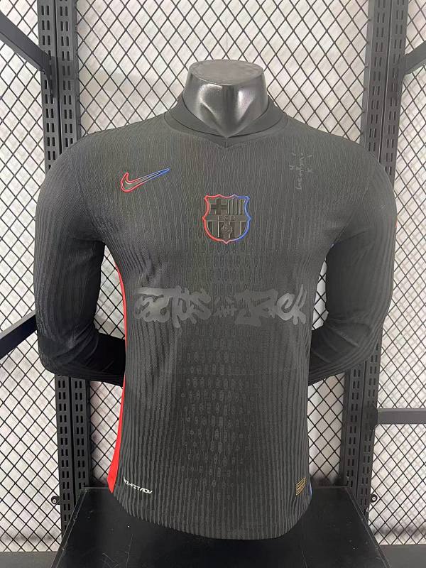 FC Barcelona Visitante Versión Jugador (Negra, Manga Larga)