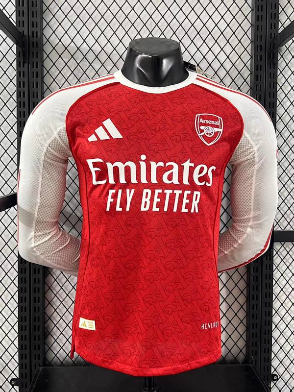 Arsenal Local Versión Jugador 2025/26 (Roja, Manga Larga)