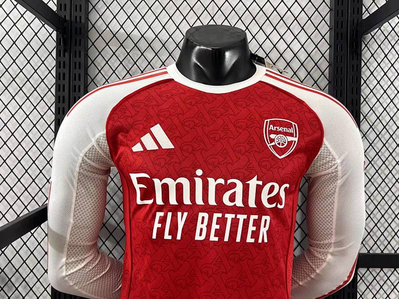 Arsenal Local Versión Jugador 2025/26 (Roja, Manga Larga) 3