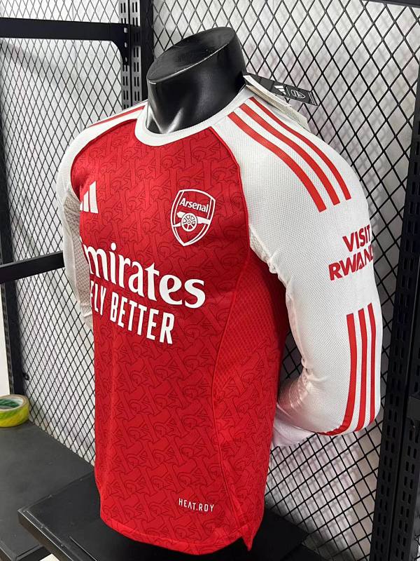 Arsenal Local Versión Jugador 2025/26 (Roja, Manga Larga) 7