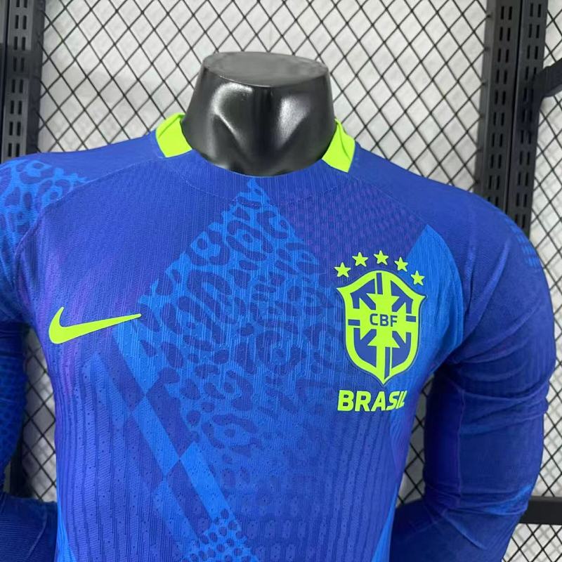 Brasil Visitante Versión Jugador 2025/26 (Azul, Manga Larga) 3