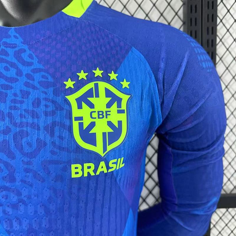 Brasil Visitante Versión Jugador 2025/26 (Azul, Manga Larga) 5