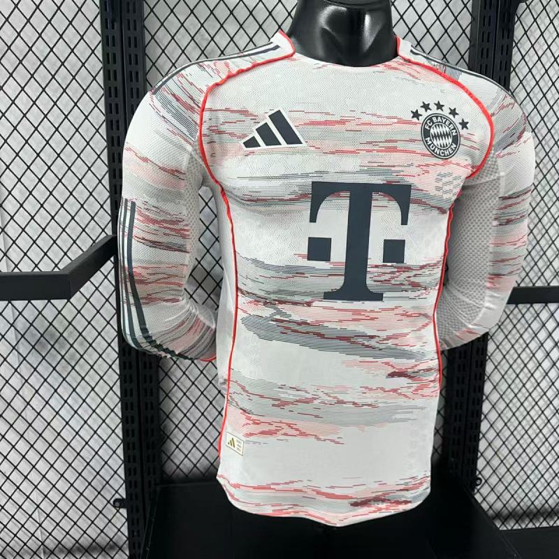Bayern Munich Visitante Versión Jugador 2025/26 (Blanca, Manga Larga) 6