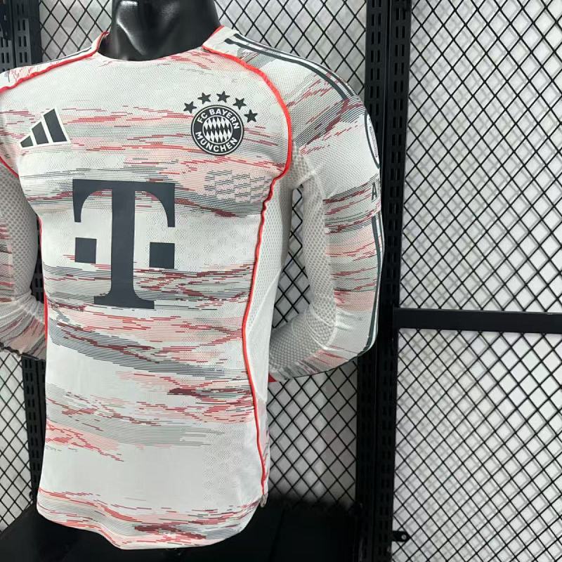 Bayern Munich Visitante Versión Jugador 2025/26 (Blanca, Manga Larga) 7