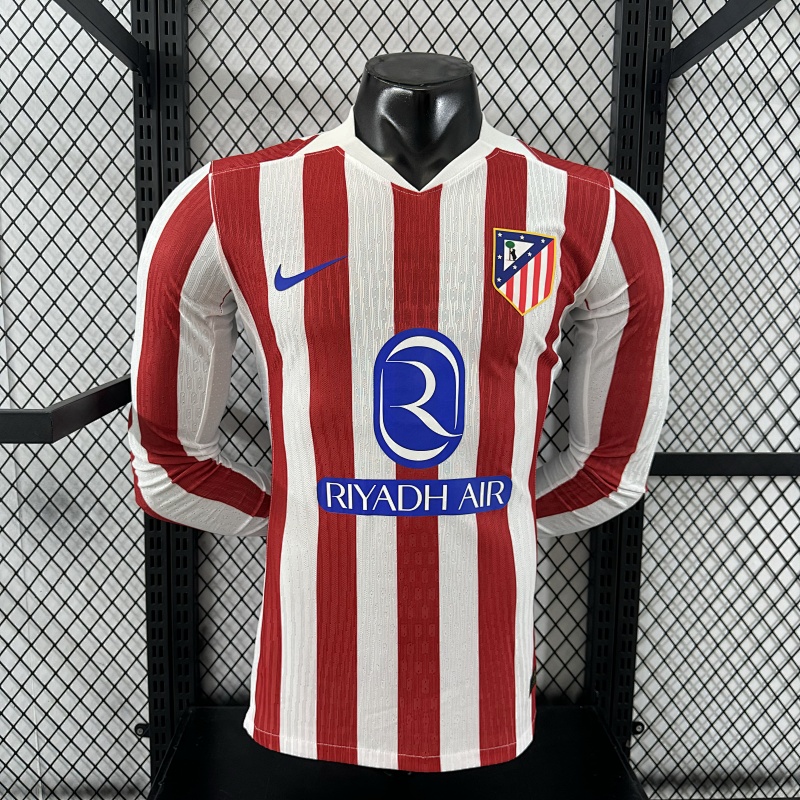 Atletico Madrid Local Versión Jugador 2025/26 (Roja, Manga Larga)