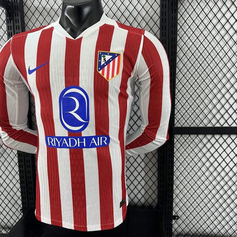 Atletico Madrid Local Versión Jugador 2025/26 (Roja, Manga Larga) 7