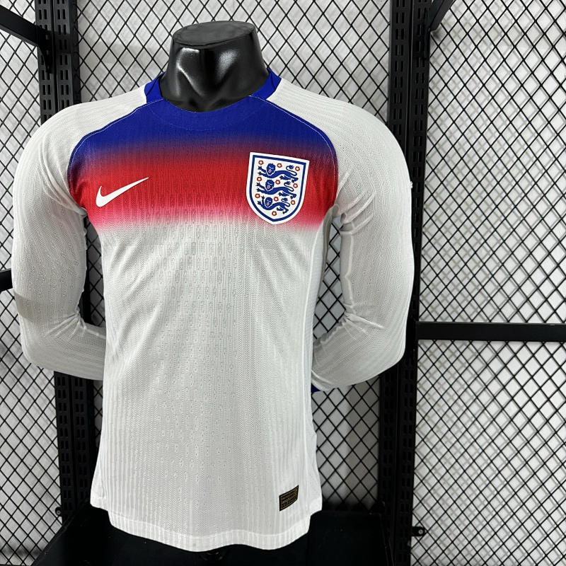 Inglaterra Local Versión Jugador 2025/26 (Blanca, Manga Larga) 2