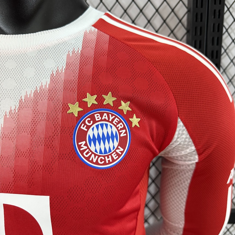 Bayern Munich Local Versión Jugador 2025/26 (Roja, Manga Larga) 5