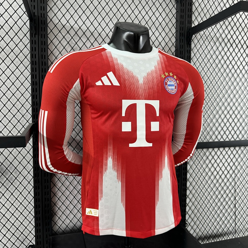 Bayern Munich Local Versión Jugador 2025/26 (Roja, Manga Larga) 6