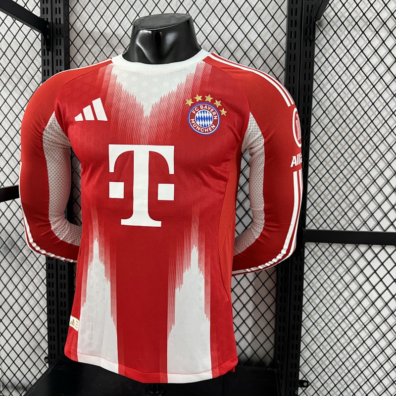 Bayern Munich Local Versión Jugador 2025/26 (Roja, Manga Larga) 7