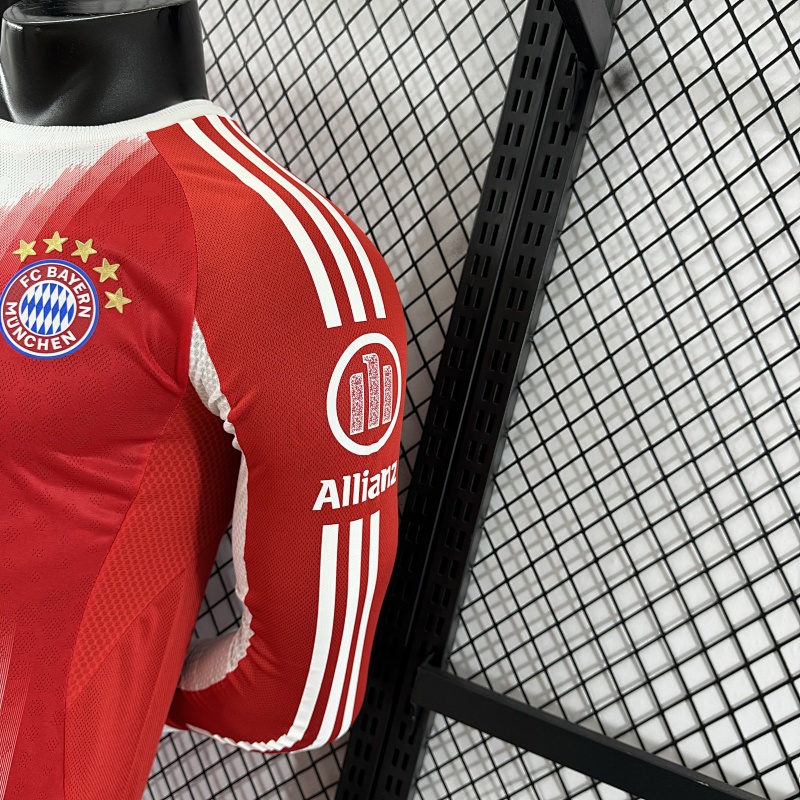 Bayern Munich Local Versión Jugador 2025/26 (Roja, Manga Larga) 8