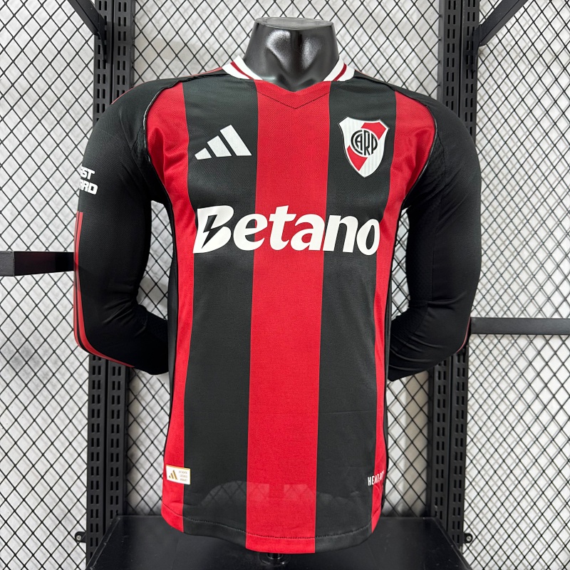 River Plate Visitante Versión Jugador 2025/26 (Negra, Manga Larga)