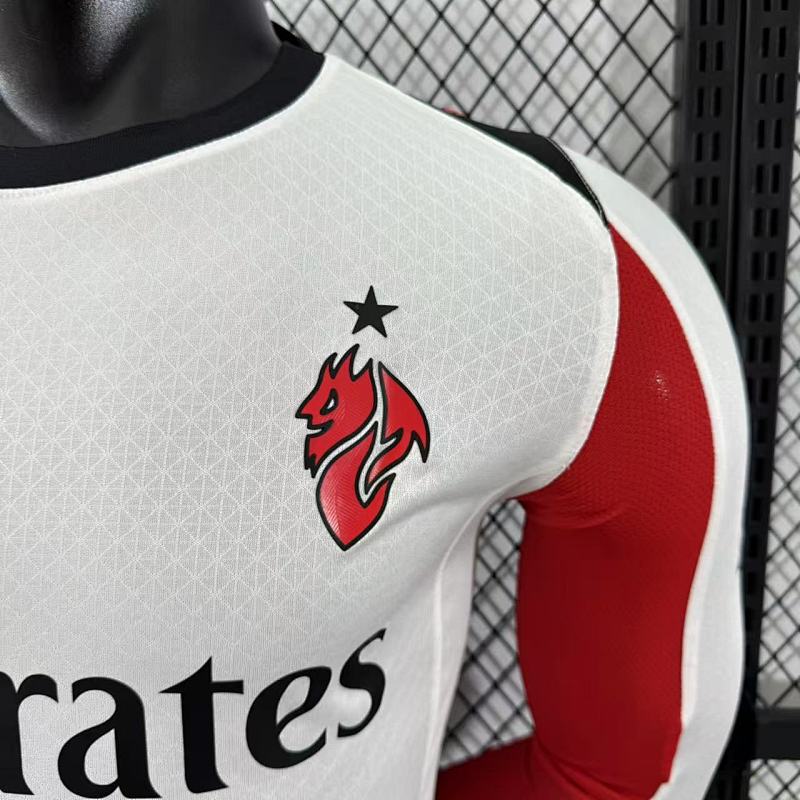 AC Milan Visitante Versión Jugador 2025/26 (Blanca, Manga Larga) 5