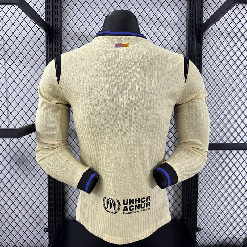 FC Barcelona Visitante Versión Jugador 2025/26 (Beige, Manga Larga) 2