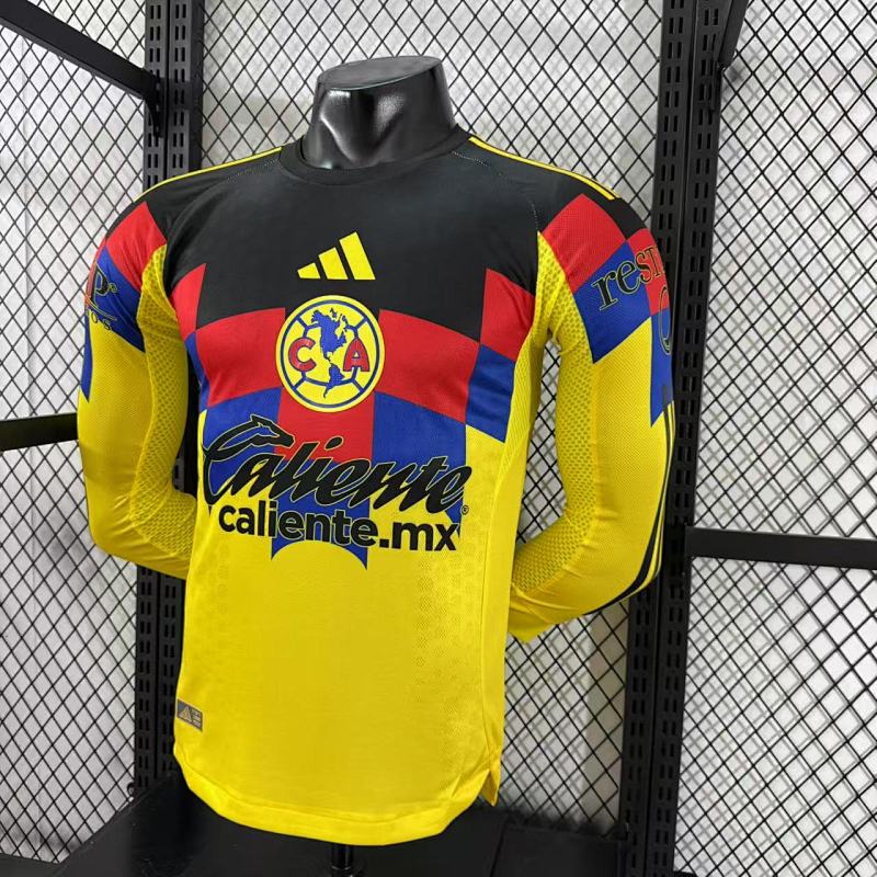 Club America Local Versión Jugador 2025/26 (Amarilla, Manga Larga) 6