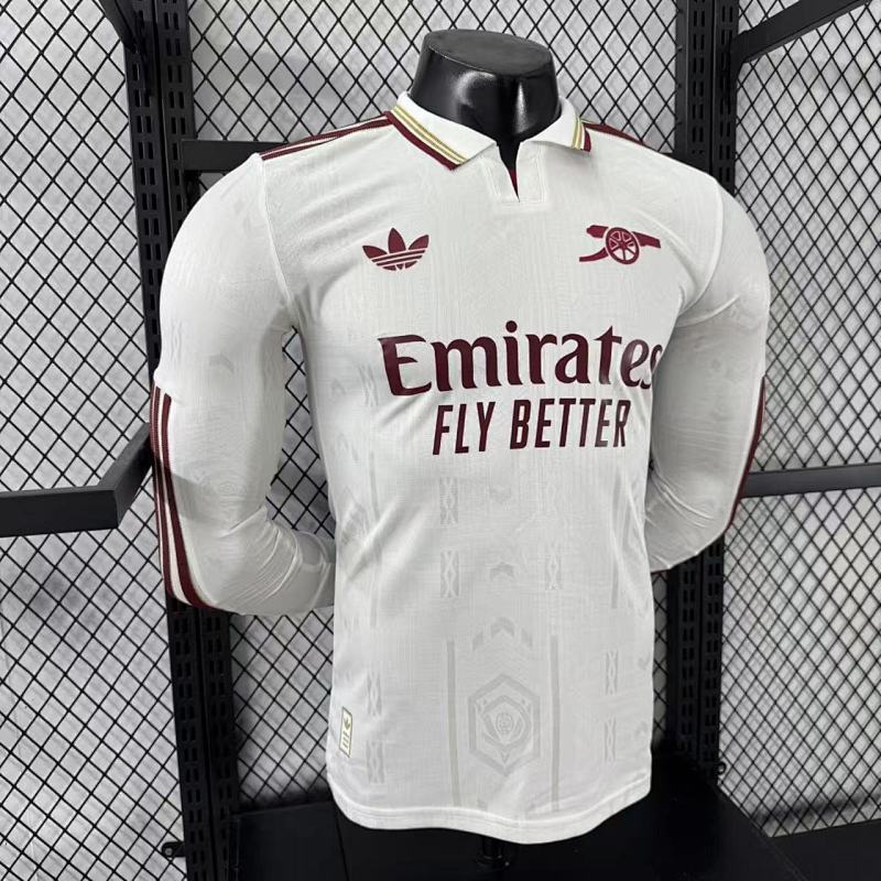Arsenal Visitante Versión Jugador 2025/26 (Blanca, Manga Larga) 6