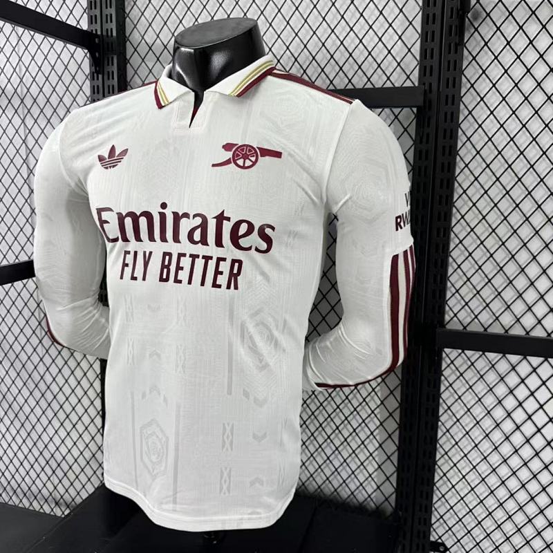 Arsenal Visitante Versión Jugador 2025/26 (Blanca, Manga Larga) 7