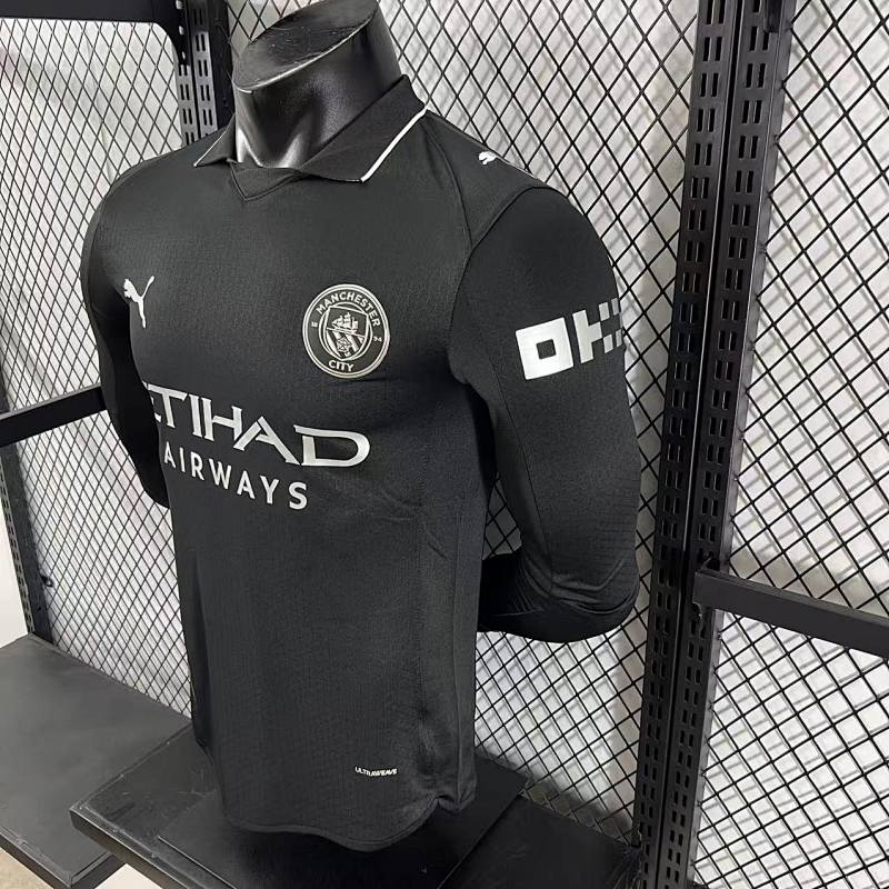Manchester City Visitante Versión Jugador 2025/26 (Negra, Manga Larga) 6