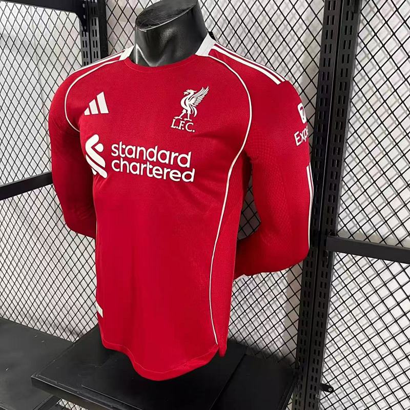 Liverpool Local Versión Jugador 2025/26 (Roja, Manga Larga) 7